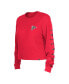 ფოტო #2 პროდუქტის Women's Red Atlanta Falcons Thermal Crop Long Sleeve T-shirt