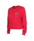 Women's Red Atlanta Falcons Thermal Crop Long Sleeve T-shirt