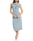 Фото #1 товара Bebe Denim Midi Dress Women's Blue L