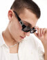 Фото #2 товара ASOS DESIGN 90's chunky rectangle sunglasses with bevel edge and silver detail in black