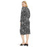 Women's Long Sleeve Midi Sea Spots Black Wrap Dress - DVF