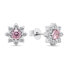 Decent silver earrings with zircons Flowers EA577WP