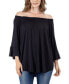 Фото #4 товара Women's Bell Sleeve Loose Fit Tunic Top
