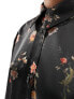 AllSaints Louisa Tanana satin shirt in floral black 36 - фото #7