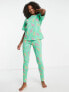 Фото #3 товара ASOS DESIGN Tall dino & lobster oversized tee & legging pyjama set in green