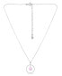 Фото #2 товара Macy's silver Plated Multi Genuine Stone Circle Pendant Necklace