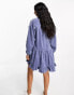 Фото #4 товара ASOS DESIGN cord swing mini dress in washed blue