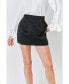 Women's Satin Pintucked Mini Skirt