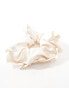 ASOS DESIGN scrunchie with satin frill edge in cream