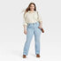 Фото #2 товара Women's Plus Size High-Rise Vintage Bootcut Jeans - Universal Thread Light Blue