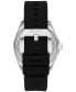 ფოტო #3 პროდუქტის Men's Maritime Three-Hand Black Silicone Watch 42mm