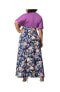 ფოტო #3 პროდუქტის Plus Size Havana Color Block Maxi Dress