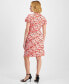 ფოტო #4 პროდუქტის Petite Printed Flutter-Sleeve Faux-Wrap Dress