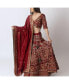 Women's Hand Embroidered Red Silk Lehenga Choli with Sleeves