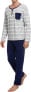 Фото #6 товара Men’s Long Pyjamas - 100% Cotton Pyjamas - Soft & Comfortable - 2-Piece Sleepwear with Buttons - Classic Checked Lougewear