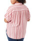Фото #2 товара Plus Size Stripe High-Low Demi Shirt