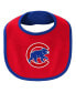 Newborn and Infant Boys and Girls Royal Chicago Cubs Little Champ Three-Pack Bodysuit Bib and Booties Set