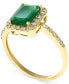 Фото #1 товара Brasilica by EFFY® Emerald (1-3/8 ct. t.w.) and Diamond (1/4 ct. t.w.) Ring in 14k Gold, Created for Macy's