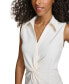 ფოტო #2 პროდუქტის Petite Scuba Crepe Collared Twist-Front Top