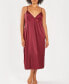 ფოტო #1 პროდუქტის Plus Size Silky Open Back Nightgown with Lace Trims