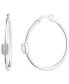 ფოტო #1 პროდუქტის Cubic Zirconia Polished Medium Hoop Earrings in Sterling Silver, 1.52"