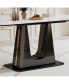 Фото #8 товара Sintered Stone Composite Glass Top Dining Table