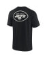 Фото #4 товара Men's and Women's Black New York Jets Super Soft Short Sleeve T-shirt