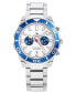 ფოტო #1 პროდუქტის Men's Skipper Dual time Zone Stainless Steel Bracelet Watch 44mm, Created for Macy's