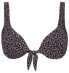 ANTIBES 285683 Women Black & Pink Flower Bikini Top, Size Medium