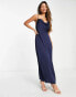 Фото #1 товара Vila Bridesmaid satin cowl neck maxi dress in navy blue