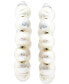 ფოტო #3 პროდუქტის Cultured Freshwater Pearl (5mm) Small Hoop Earrings in Sterling Silver, 1", Created for Macy's