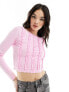 ASOS DESIGN slash neck ruffle top in pink