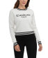 ფოტო #1 პროდუქტის Women's Long Sleeve Sweater with Stripped Trims