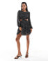 Forever New cut-out mini dress in black polka dot