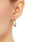 ფოტო #2 პროდუქტის Textured Oval Hoop Earrings in 14k Gold