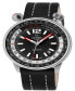 Men's Wallabout Black Leather Watch 44mm