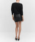 Фото #2 товара Women's Leather-Effect Mini-Skirt