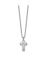 Фото #3 товара Chisel brushed Cross Pendant 19.5 inch Box Chain Necklace