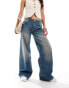 Bershka baggy wide leg jeans in super washed blue BLAU, 40 - фото #2