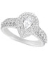 ფოტო #1 პროდუქტის Diamond Pear Double Halo Engagement Ring (1 ct. t.w.) in 14k White Gold