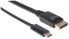 USB-C to DisplayPort Cable - 4K@60Hz - 1m - Male to Male - Black - Equivalent to CDP2DP1MBD - Three Year Warranty - Polybag - 1 m - USB Type-C - DisplayPort - Male - Male - Straight