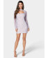 ფოტო #1 პროდუქტის Women's Long Sleeve Lace Mini Dress