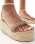 Фото #8 товара Glamorous espadrilles platform heeled sandals in gold diamante