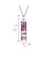 Фото #2 товара Bling Jewelry back to School Red White Blue Enamel American USA Patriotic Red White Blue Star Flag Whistle Necklace Pendant for Teens Women Rhodium Plated Brass