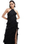 Фото #2 товара Pretty Lavish Katy ruffle midaxi dress in black