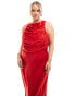 Фото #2 товара ASOS DESIGN Curve drape bodice midi dress in red