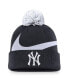 Men's Navy New York Yankees Swoosh Peak Cuffed Knit Hat with Pom