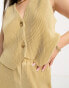 4th & Reckless Petite exclusive plisse waistcoat co-ord in camel