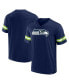 Men's College Navy Seattle Seahawks Jersey Tackle V-Neck T-shirt