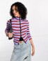 Daisy Street 90s double zip stripe rib cardigan DE 38 - фото #2